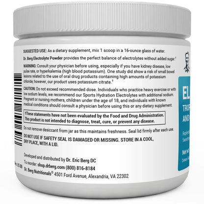 Electrolyte Powder Tropical Coconut, Pineapple and Orange 50 servings